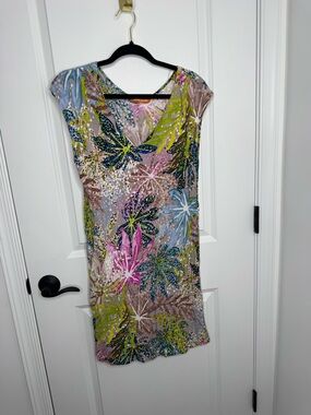 Jams World Floral V-Neck Mini Dress large